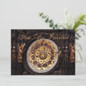 Prauge Clock Decoration Invitation Kaart (Staand voorkant)