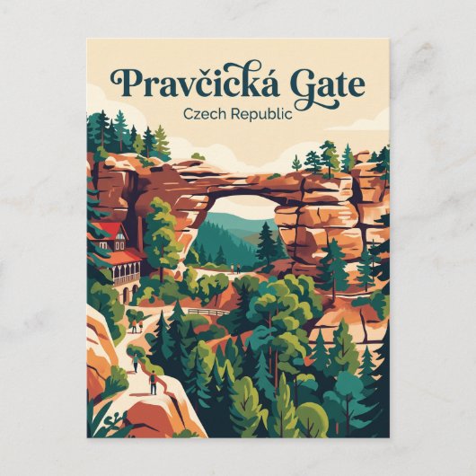 Pravčická Gate Tsjechië Briefkaart (Voorkant)