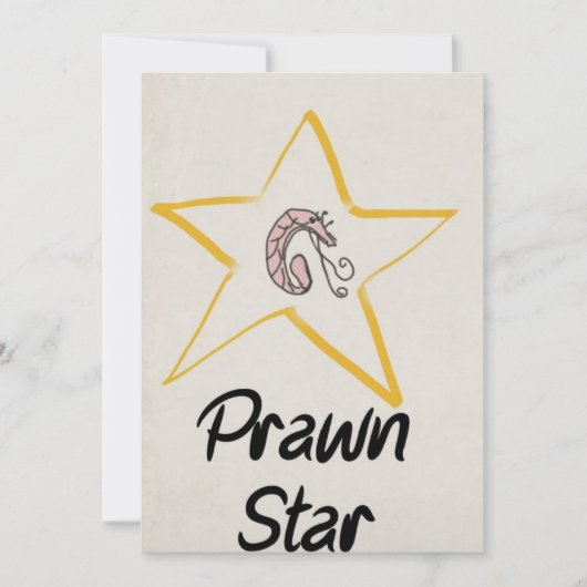Prawn Star pun greetings card (Voorkant)