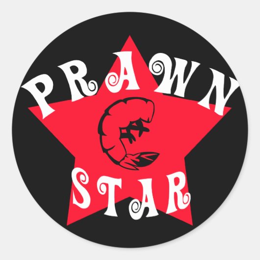 Prawn Star Ronde Sticker (Voorkant)