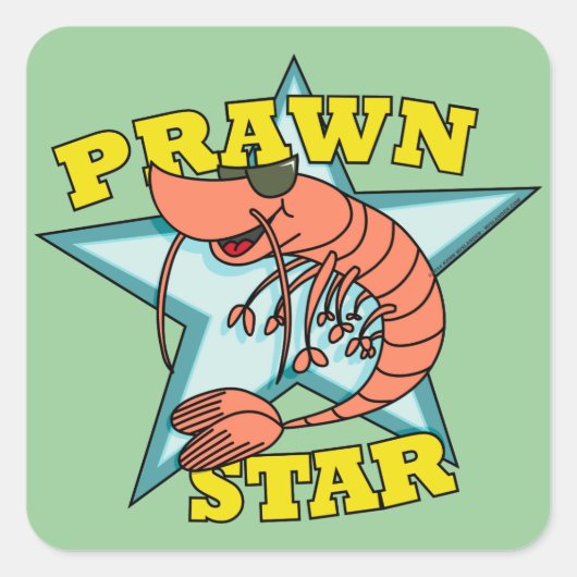 Prawn Star Vierkante Sticker (Voorkant)