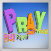 PRAY ACRONYM - PRAY REPENT ASK YIELD POSTER (Voorkant)
