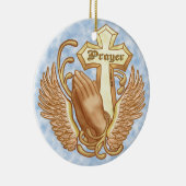 Pray Altijd Christelijk kruis Keramisch Ornament (Rechts)