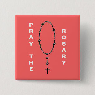 PRAY DE ROSARY VIERKANTE BUTTON 5,1 CM