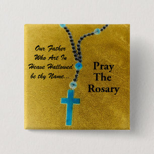 PRAY DE ROSARY VIERKANTE BUTTON 5,1 CM