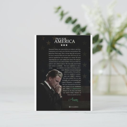 Pray for America Briefkaart (Staand voorkant)