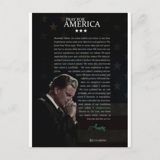 Pray for America Briefkaart (Voorkant)