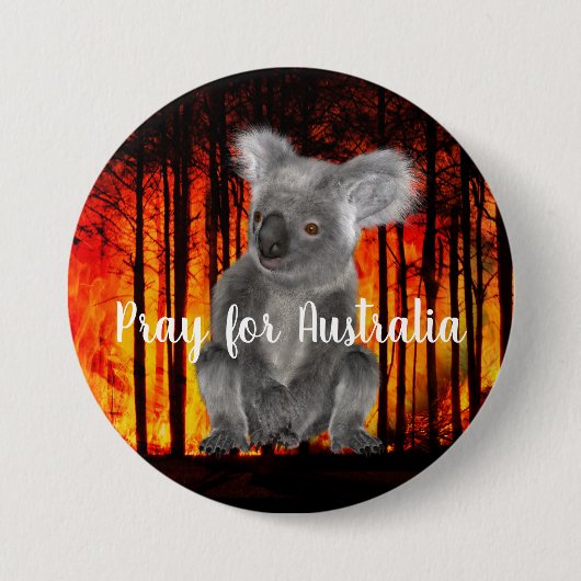 Pray for Australia Ronde Button 7,6 Cm (Voorkant)