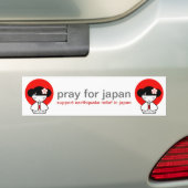 Pray for Japan Kokeshi Doll Bumpersticker (Op auto)