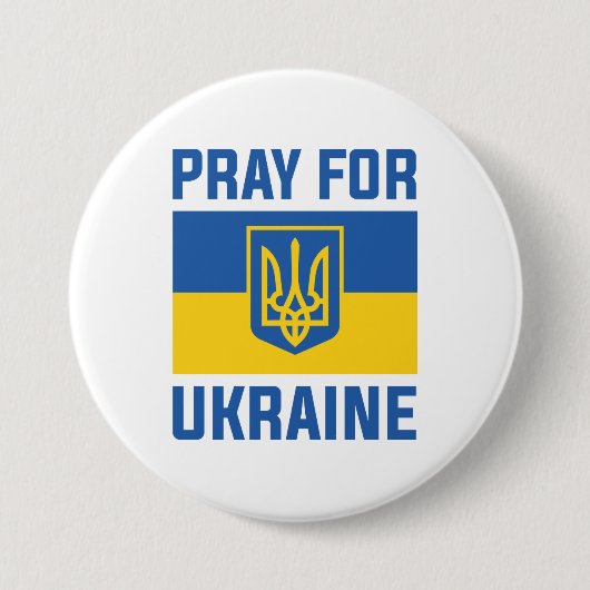 Pray For Oekraïne Ronde Button 7,6 Cm (Voorkant)