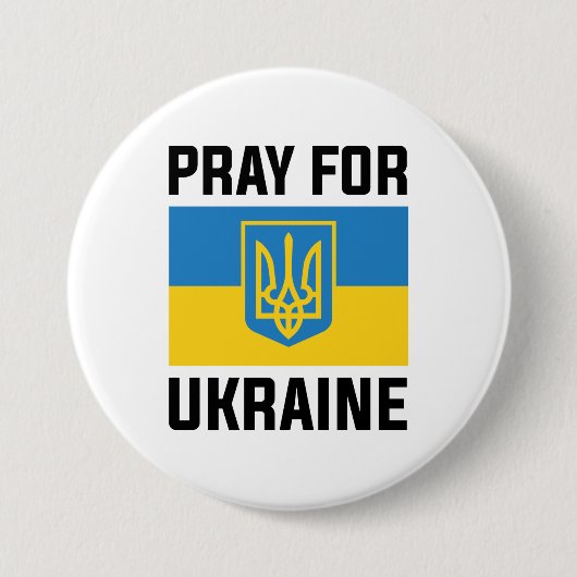Pray For Oekraïne Ronde Button 7,6 Cm (Voorkant)