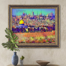 Pray for Peace of Jerusalem Mixed Media Art Print