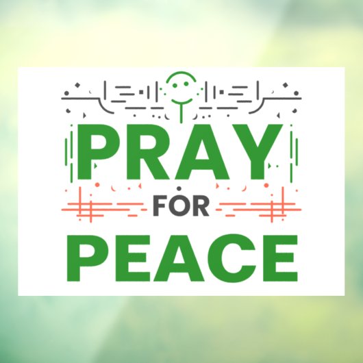 Pray for Peace Raamsticker (Vel 3)