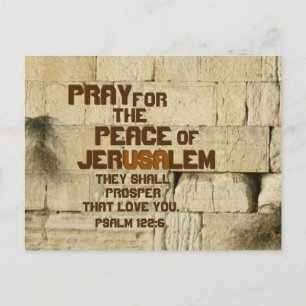 Pray for the Peace of Jerusalem, Psalm 122:6 Briefkaart
