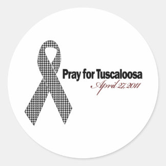 Pray for Tuscaloosa Alabama (Houndstooth) Ronde Sticker