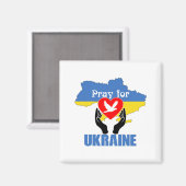 Pray for Ukraine - Peace & Love Magneet (Voorkant / Achterkant)