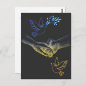 Pray for Ukraine, Realistic Couple Holding Hands 2 Briefkaart (Voorkant / Achterkant)