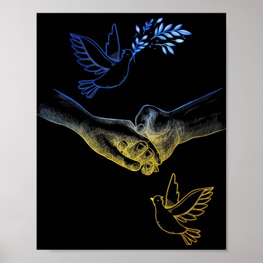 Pray for Ukraine, Realistic Couple Holding Hands 2 Poster (Voorkant)