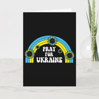Pray For Ukraine Sunflower Blue Yellow Rainbow Ret Kaart