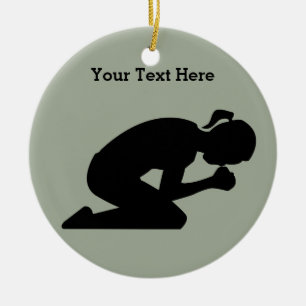 Pray Hard. Er is macht in gebed. Keramisch Ornament