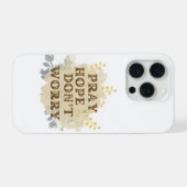 Pray, Hope, Don't Worry Floral IPhone Case (Verso Horizontal)