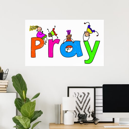 Pray Kinder Poster (Thuiskantoor)