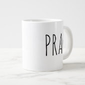 Pray Modern Black White Farmhouse Extra Grote Beker (Voorkant rechts)