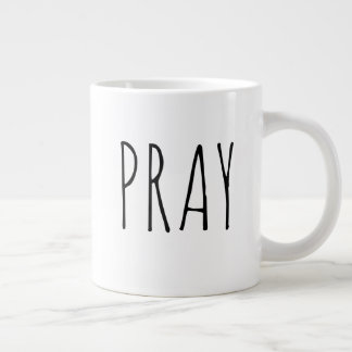 Pray Modern Black White Farmhouse Extra Grote Beker