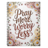 Pray more worry less notebook notitieboek (Voorkant)