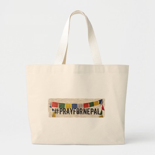 Pray Nepal Flags Grote Tote Bag (Voorkant)