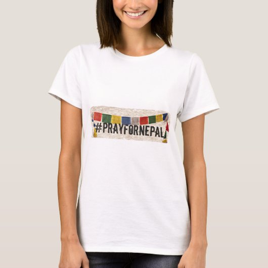 Pray Nepal Flags T-shirt (Voorkant)