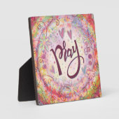 Pray Pastel Roze  Floral Inspirivity Ezel Fotoplaat (Voorkant)