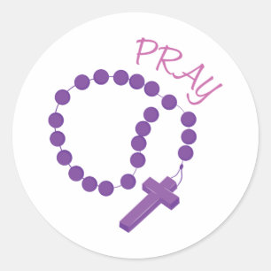 Pray Rosary Ronde Sticker