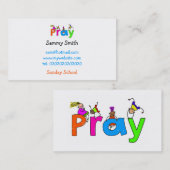Pray, Sunday School Visitekaartje (Voorkant / Achterkant)