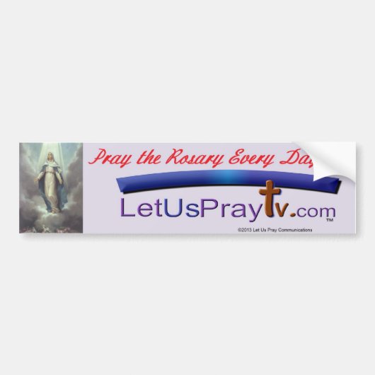 Pray the Rosary bmp5 Bumpersticker (Voorkant)