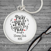 Pray Through Blessing Christian Saying Custom Sleutelhanger