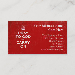 Pray to God and Carry On, Hou Calm Parody Visitekaartje