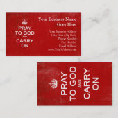Pray to God and Carry On, Hou Calm Parody Visitekaartje (Voorkant / Achterkant)