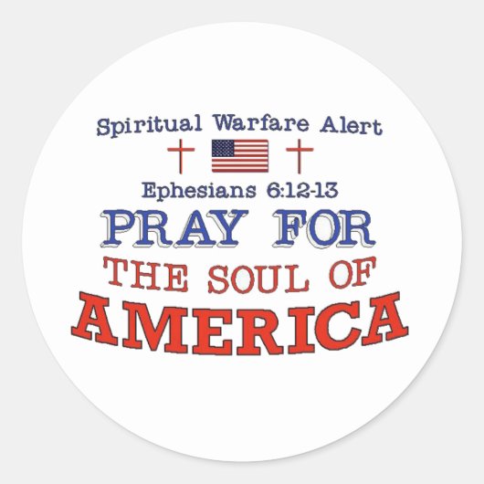 PRAY VOOR AMERIKA RONDE STICKER (Voorkant)