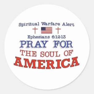 PRAY VOOR AMERIKA RONDE STICKER