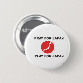 PRAY VOOR JAPAN, SPEL VOOR JAPAN. RONDE BUTTON 5,7 CM (Voorkant /achterkant)