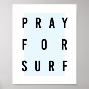 Pray voor Surf Box Blue Poster