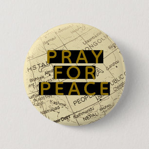 PRAY VOOR VREDE RONDE BUTTON 5,7 CM