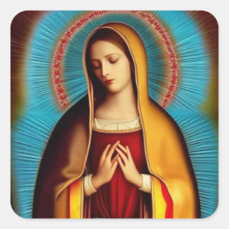 PRAY VOOR WERELDVREDE VIERKANTE STICKER