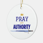 Pray with Authority - Blue,  Keramisch Ornament (Links)