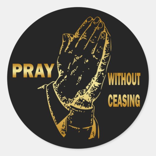 PRAY ZONDER AFSCHAFFING RONDE STICKER (Voorkant)