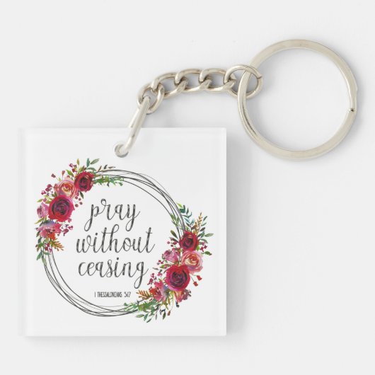 Pray zonder stopzetting sleutelhanger (Achterkant)