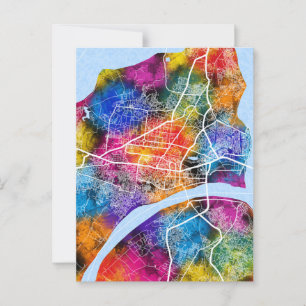 Prayagraj Uttar Pradesh Stadsplattegrond Briefkaart