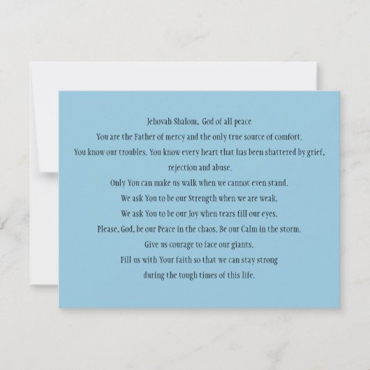 Praycard "A Prayer for Peace" Bedankkaart (Voorkant)