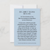 Prayer Card Name 10th Ordination Anniversary Blue Bedankkaart (Achterkant)